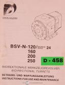 Duplomatic-Duplomatic BSV-N-120, 160 200 250, 24 Series Bidirectional Turrets Instruction Maintenance Manual 1989-24-Baureihe-BSV-N-120-BSV-N-160-BSV-N-200-BSV-N-250-01